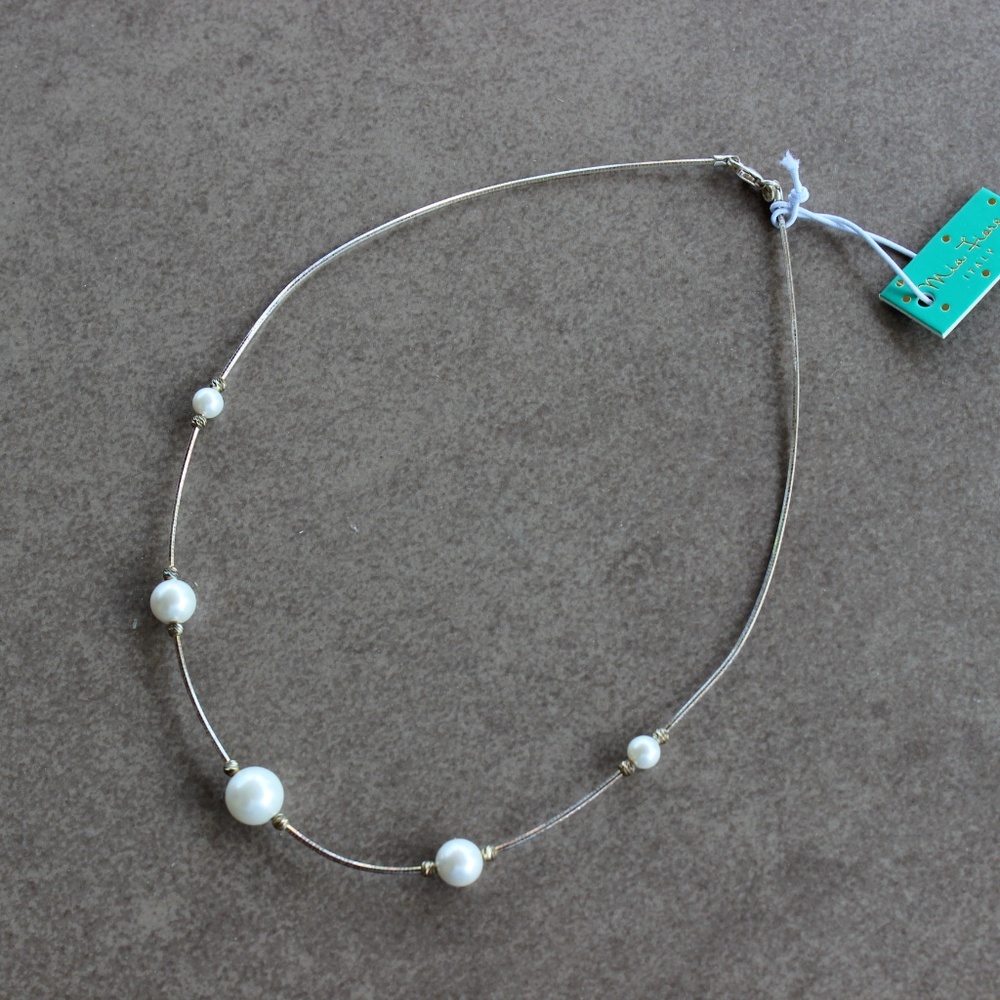 NWT Mia Fiore Sterling Silver and pearls necklace - Picture 7 of 8